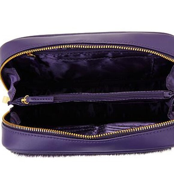 Joy & Iman Luxe Leather & Calf Hair Crossbody Bag BLACK with RFID - Picture 8 of 12